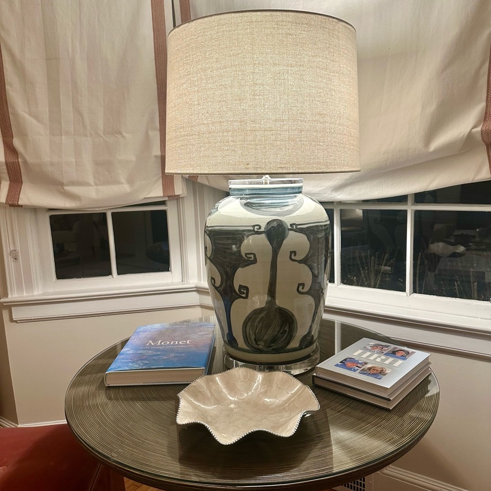 Tabletop bowl - mother of pearl with silver beaded border